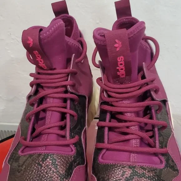 Adidas Tubular X Magenta Snakeskin Sneakers Size 8.5 Womens Or 6.5 Boys - Picture 12 of 16